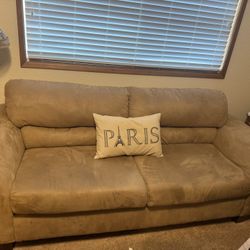 Tan Suede Couch
