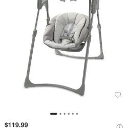Graco Slim Spaces Compact Baby Swing, Adjustable Height, Reign