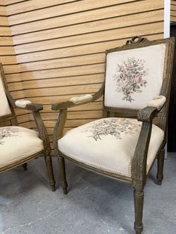 Louis XVI Style Upholstery Arm Chairs.