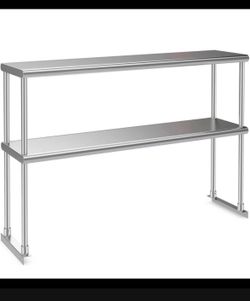 Brand New 48" X 12” X 35.5 Stainless Steel Prep Table Overshelf