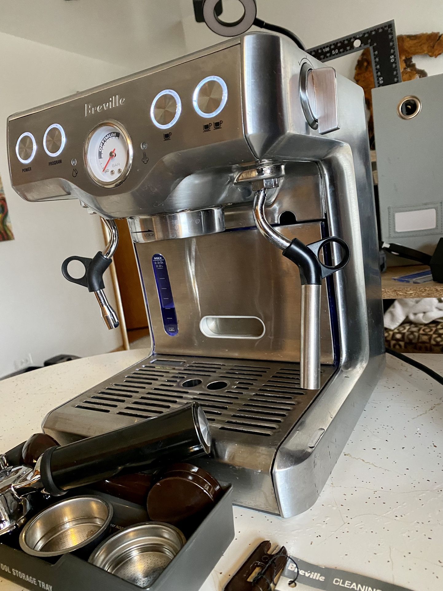 Breville BES820XL Programmable Espresso Machine - Pressure Gauge, Auto ...