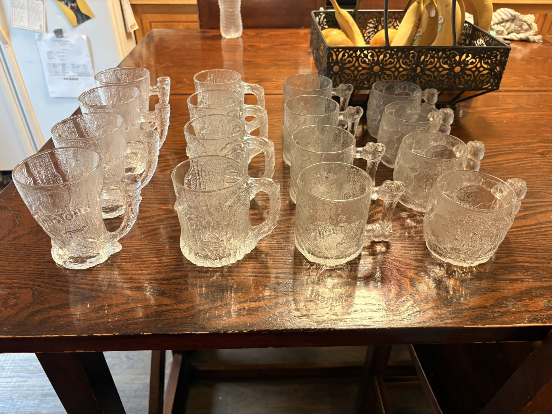 1993 Vintage Glass McDonald’s Flintstone Mugs