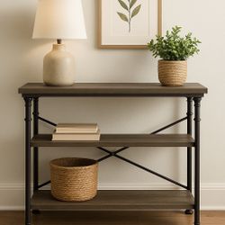 Console Table With Shelves 🟤