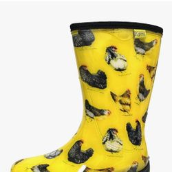 Chicken Print Rubber Boots - 6