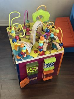 B toys wooden activity cube