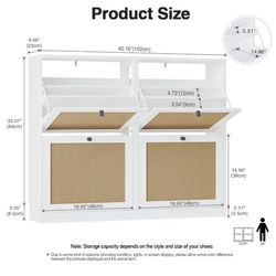 Large Natural Rattan Shoe Storage Cabinet
