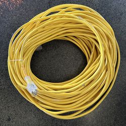 100 ft Heavy-Duty Yellow Extension Cord – 14/3 SJTW Outdoor 14awg