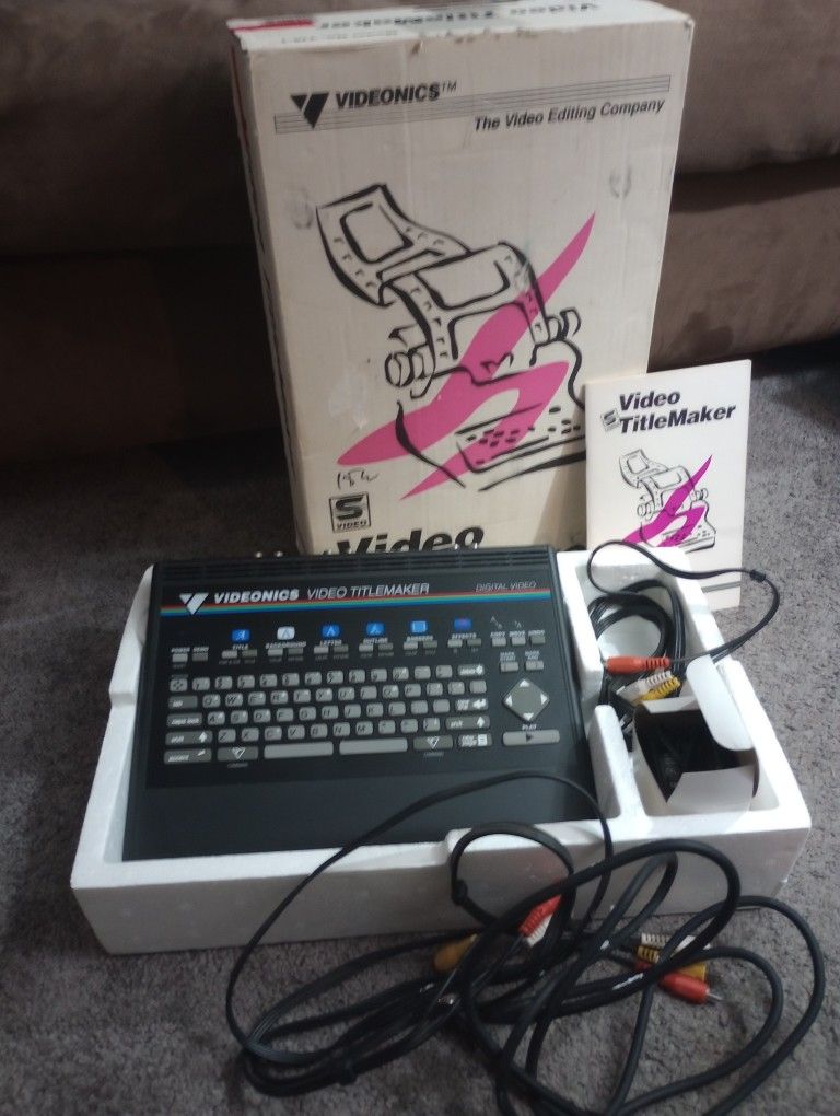 Vintage Videonics Video TitleMaker Model TM-1 In Box Title VHS Text Character Generator