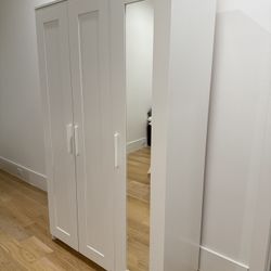 White Wardrobe With Mirror 