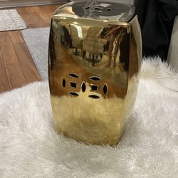 Gold Ceramic Side Table / End Table / Accent Furniture / Planter