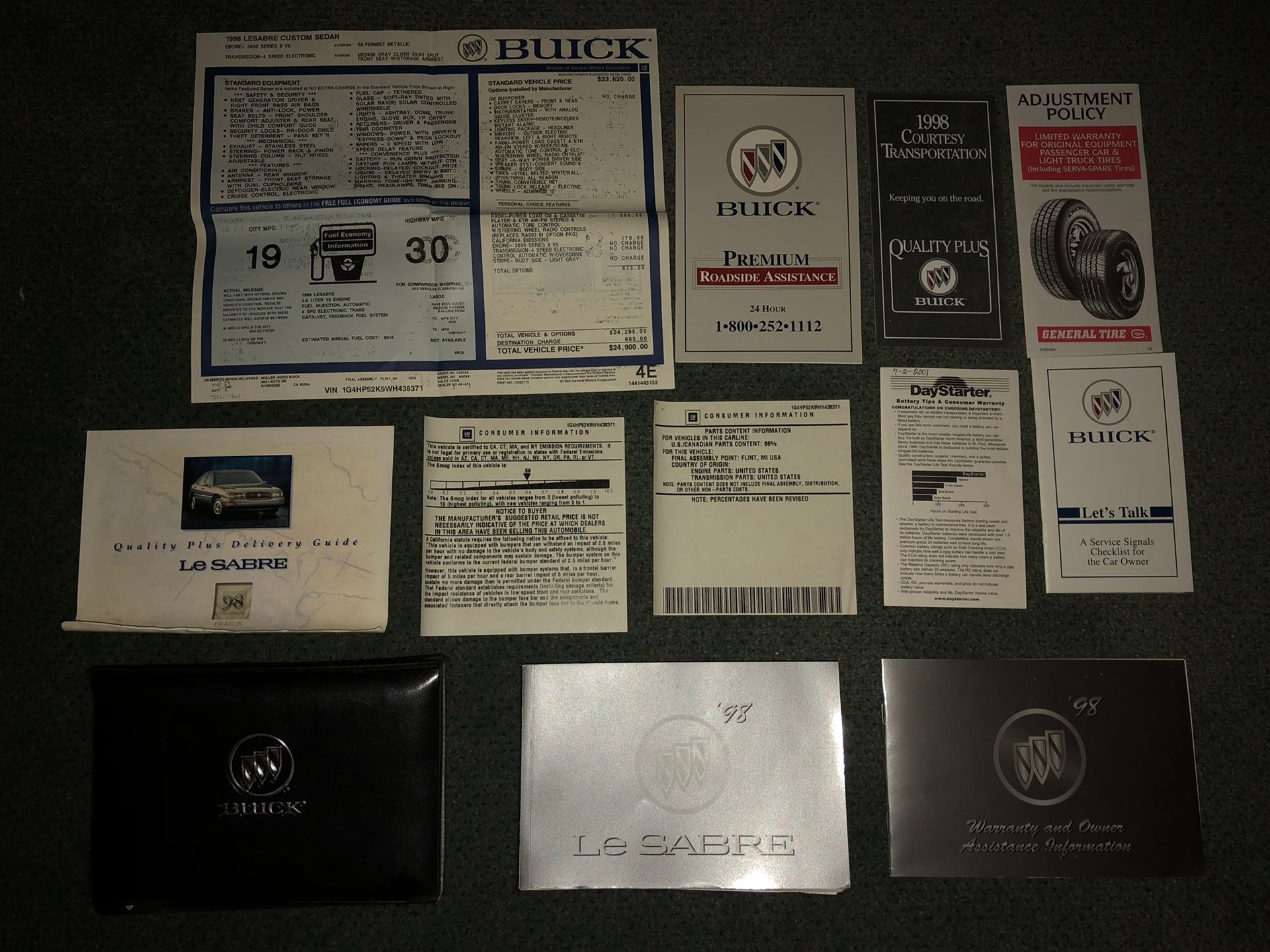 ‘98 Buick LeSabre Owners Manual