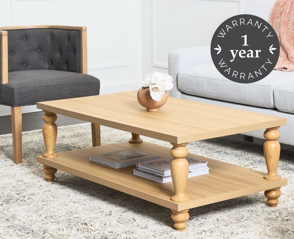 46in Coffee Table New Oak Wood