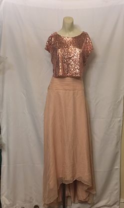 Two pieces Hi-Lo sequins chiffon homecoming dress from dress bridal dress with Pocket dress is a size 6 top is a small