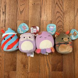 4 New Squishmallows Squishmallow Small Mini Plush Stuffed Toy Lot Set