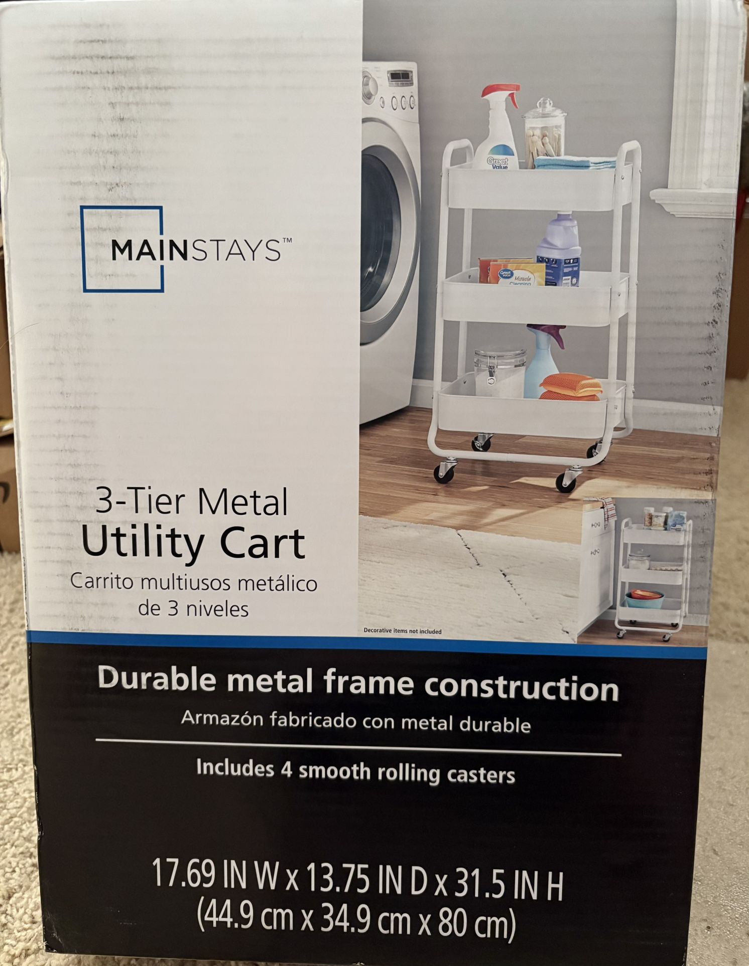 Brand New 3-Tier Rolling Utility/Laundry Cart