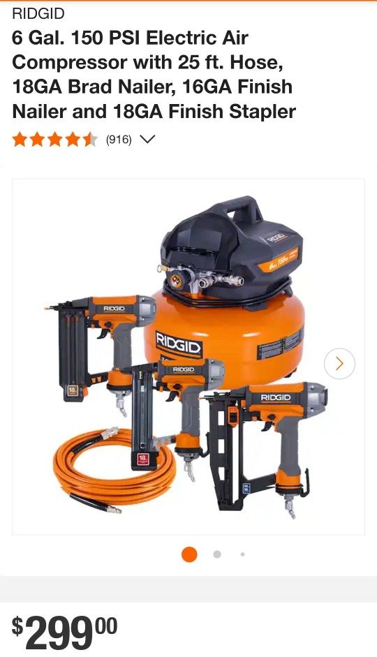 Pancake Air Compressor Kit With Nailers And Stapler