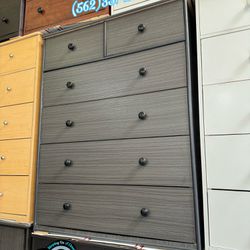 New Grey Jumbo Duplex Clothes Dresser Wooden 6 Drawer 
