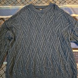 FREE PEOPLE LONG SWEATER, BLUE GREEN COLOR, SIZE L