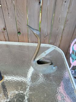 Brass goose planter.