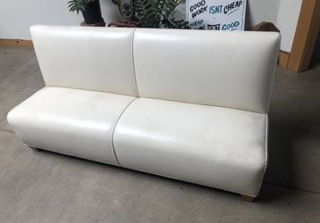 White leather sofa