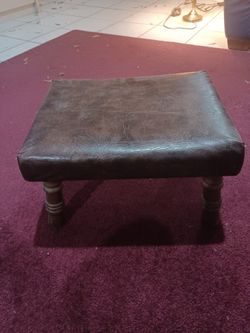 Brown Vinyl Footstool