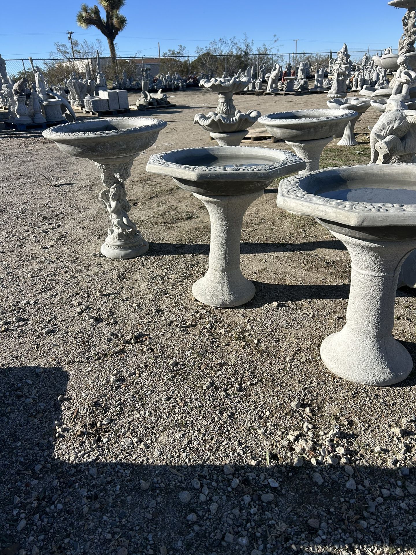 New Birdbaths Made Out Of Cement