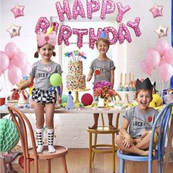 16 Inch Happy Birthday Printed Pink Balloon New In Package 