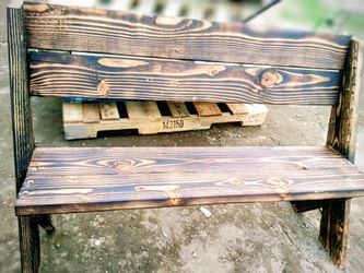Outdoor Bench creation made from recycled wood from used pallet