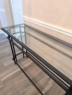 Glass Top Metal Console Table