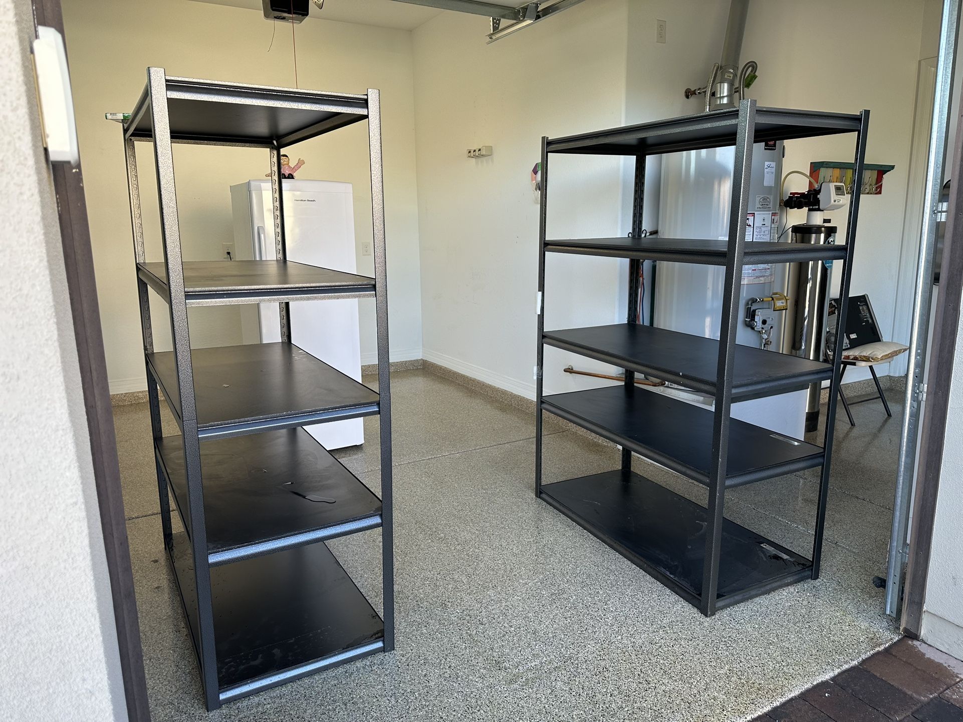 2 Heavy Duty Metal Storage Shelves