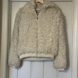 BCBG Generation Ivory Faux Fur Jr Girls Jacket