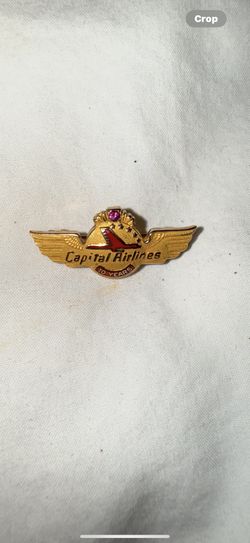 vintage Capital Airlines, Five Year Service Pen Gold With Ruby Stone