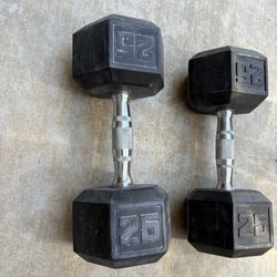 Dumbbells Set Of 25 Pounds    ( Hesperia Ca )