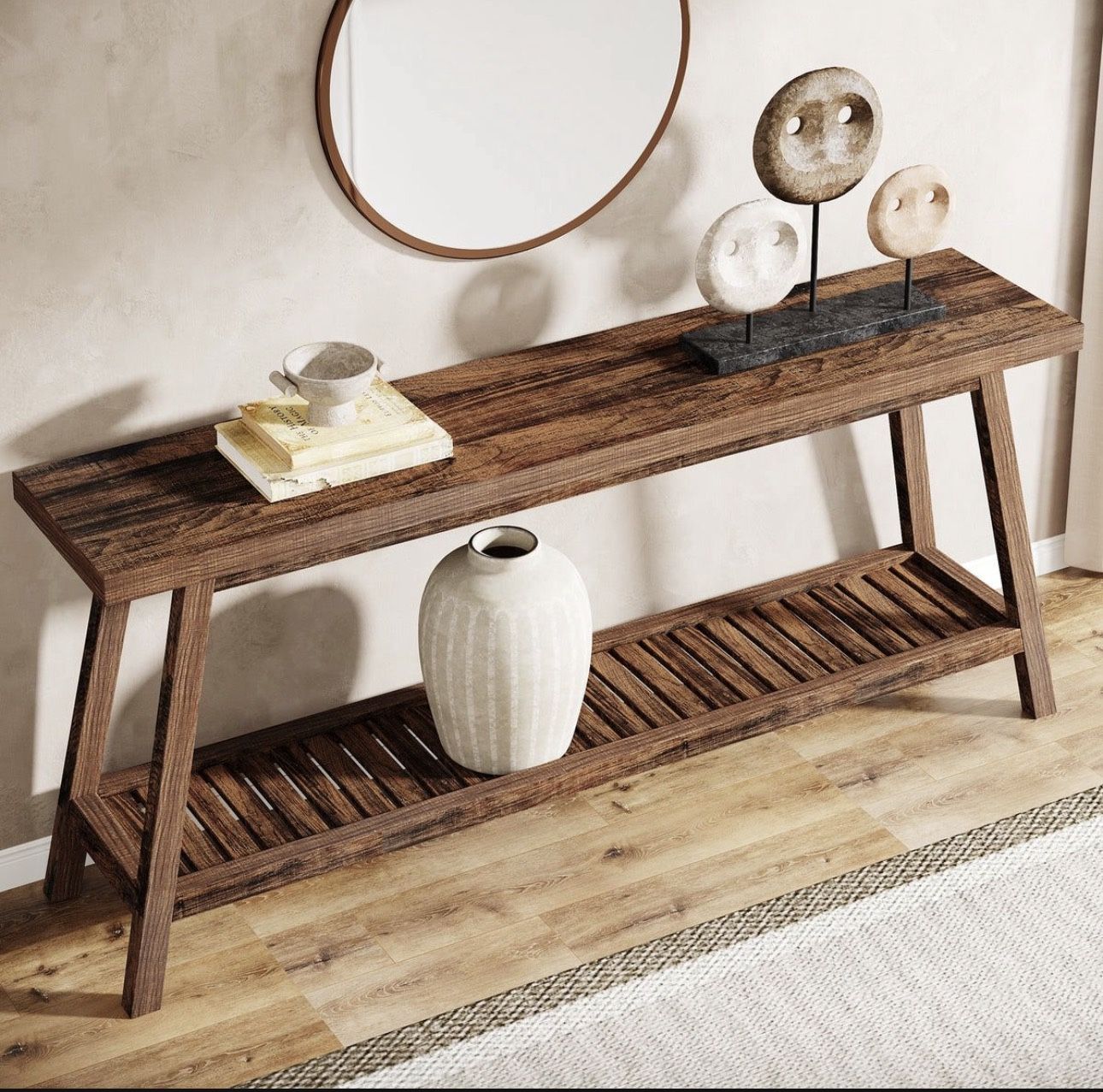Tribesigns Farmhouse Console Table, 70.9' Entryway Table 2-Tier Sofa Table Brand New still in the box C202)