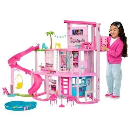 Barbie Dreamhouse Pool Party Doll House Kids Toy w/ 3 Story Slide