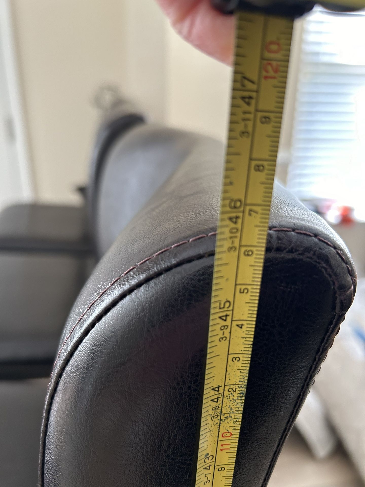 3 Brown Leather Swivel Barstools