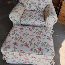 Fabric Chair And Ottoman 