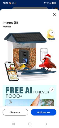 Smart Bird Feeder with Solar Panel and 2K Camera