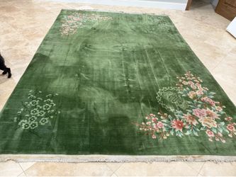 1970’s VINTAGE PURE WOOL LARGE RUG 9 X12 NO RIPS TEARS OR HOLES NEEDS PROFESSIONAL CLEANING