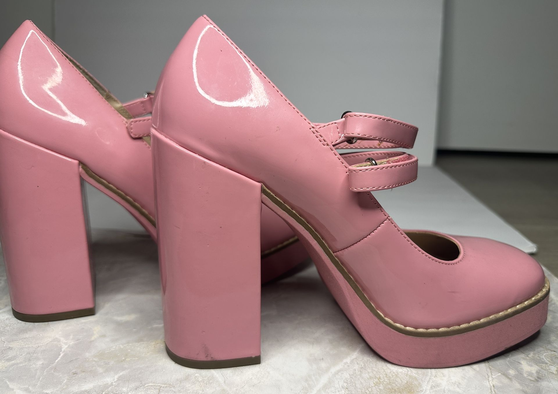 Steve Madden Maryjane Pink Block Heels