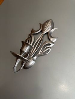 Silver Metal Wall Candle Sconce