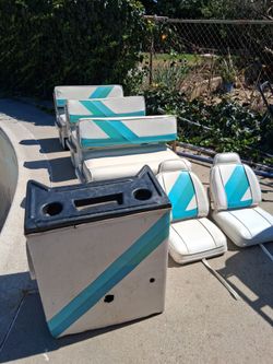 Pontoon boat seats and steering console