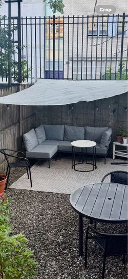 Gray Outdoor Sectional Sofa + Custom Cover