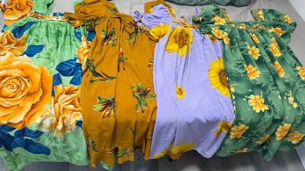 Lot of 4 Handmade Women’s Floral Dresses – Plus Size