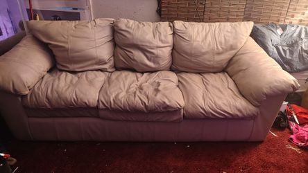 Leather beige couch
