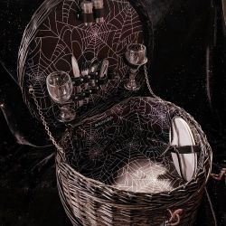 Goth Heart Shaped Picnic Basket