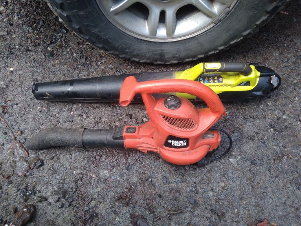 Ryobi Blower And Black And Decker Blower