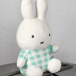 7" Miffy Teal Plaid Sitting Plush