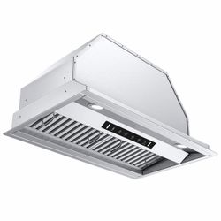 VIKIO 900 CFM Convertible Insert Range Hood Stainless Steel with Baffle Filters, LED and Gesture Control