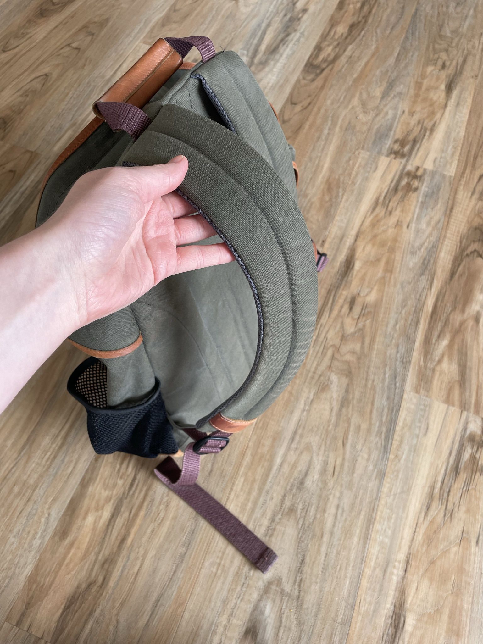 L.L. Bean Forest Green Safari Style Backpack
